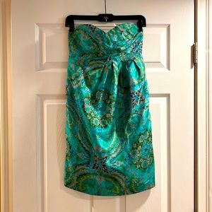 J Crew Silk Strapless Dress 27” length